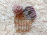 Dog hat with pom poms wool, warm hat for dachshund, wool hat for small dogs