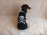 Halloween Pet Clothes Skull and Bones- Halloween Dog Sweater-Pirate sweater for dog skull with bones