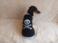 Halloween Pet Clothes Skull and Bones- Halloween Dog Sweater-Pirate sweater for dog skull with bones