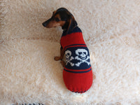 Halloween Pet Clothes Skull and Bones- Halloween Dog Sweater-Pirate sweater for dog skull with bones