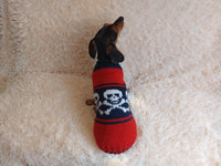 Halloween Pet Clothes Skull and Bones- Halloween Dog Sweater-Pirate sweater for dog skull with bones