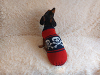 Halloween Pet Clothes Skull and Bones- Halloween Dog Sweater-Pirate sweater for dog skull with bones