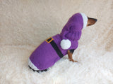 Santa costume for dachshunds, christmas dachshund santa costume hat and sweater, clothes for small dog of dachshund