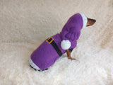 Santa costume for dachshunds, christmas dachshund santa costume hat and sweater, clothes for small dog of dachshund