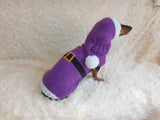 Santa costume for dachshunds, christmas dachshund santa costume hat and sweater, clothes for small dog of dachshund