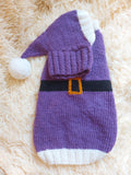 Santa costume for dachshunds, christmas dachshund santa costume hat and sweater, clothes for small dog of dachshund