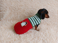 Christmas Striped Snowman Dog Sweater