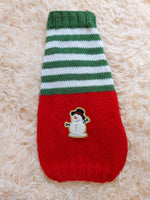 Christmas Striped Snowman Dog Sweater