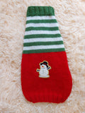 Christmas Striped Snowman Dog Sweater