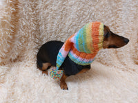 Winter Christmas clothes for dogs knitted hat with pompon, doxie clothes, doxie hat