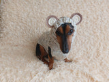 Вear hoodie for dog aran melange cable suit with ears for dachshund