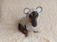 Вear hoodie for dog aran melange cable suit with ears for dachshund
