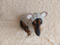 Вear hoodie for dog aran melange cable suit with ears for dachshund