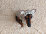 Вear hoodie for dog aran melange cable suit with ears for dachshund