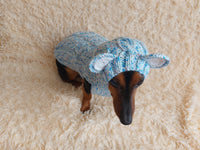 Вear hoodie for dog aran melange cable suit with ears for dachshund