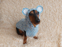 Вear hoodie for dog aran melange cable suit with ears for dachshund