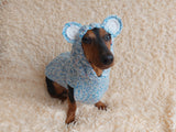 Вear hoodie for dog aran melange cable suit with ears for dachshund