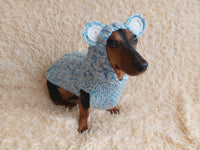 Вear hoodie for dog aran melange cable suit with ears for dachshund