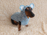 Вear hoodie for dog aran melange cable suit with ears for dachshund