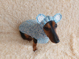 Вear hoodie for dog aran melange cable suit with ears for dachshund