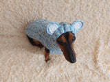 Вear hoodie for dog aran melange cable suit with ears for dachshund