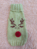 Reindeer with pompom nose for pet dog sweater christmas dog outfit deer sweater