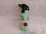Reindeer with pompom nose for pet dog sweater christmas dog outfit deer sweater