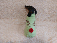 Reindeer with pompom nose for pet dog sweater christmas dog outfit deer sweater