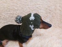 Pet Clothes Boned Hat with Pompom,Bone Dog Hat,Halloween Bonnet Hat for Dachshund Dog