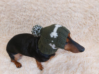 Pet Clothes Boned Hat with Pompom,Bone Dog Hat,Halloween Bonnet Hat for Dachshund Dog