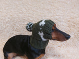 Pet Clothes Boned Hat with Pompom,Bone Dog Hat,Halloween Bonnet Hat for Dachshund Dog