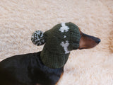 Pet Clothes Boned Hat with Pompom,Bone Dog Hat,Halloween Bonnet Hat for Dachshund Dog