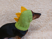 Dino dachshund, dino hat for dachshund or small dog, dinosaur clothes for dogs