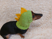Dino dachshund, dino hat for dachshund or small dog, dinosaur clothes for dogs
