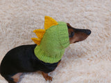 Dino dachshund, dino hat for dachshund or small dog, dinosaur clothes for dogs