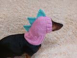 Dino dachshund, dino hat for dachshund or small dog, dinosaur clothes for dogs