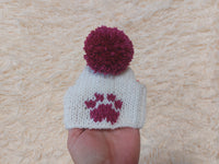 10 color Paw print dog hat with open ears and pompom