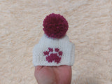 10 color Paw print dog hat with open ears and pompom