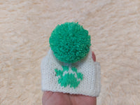 10 color Paw print dog hat with open ears and pompom