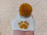 10 color Paw print dog hat with open ears and pompom