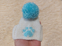 10 color Paw print dog hat with open ears and pompom
