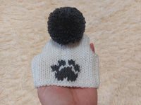 10 color Paw print dog hat with open ears and pompom