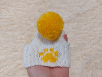 10 color Paw print dog hat with open ears and pompom