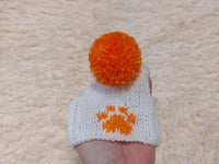 10 color Paw print dog hat with open ears and pompom