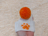 10 color Paw print dog hat with open ears and pompom