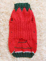 Strawberry sweater for small dogs, strawberry knitted dog jumper, strawberry small dog clothes