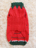 Strawberry sweater for small dogs, strawberry knitted dog jumper, strawberry small dog clothes