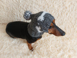 Pet Clothes Boned Hat with Pompom,Bone Dog Hat,Halloween Bonnet Hat for Dachshund Dog
