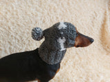 Pet Clothes Boned Hat with Pompom,Bone Dog Hat,Halloween Bonnet Hat for Dachshund Dog