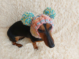 Wool dog hat pom pom